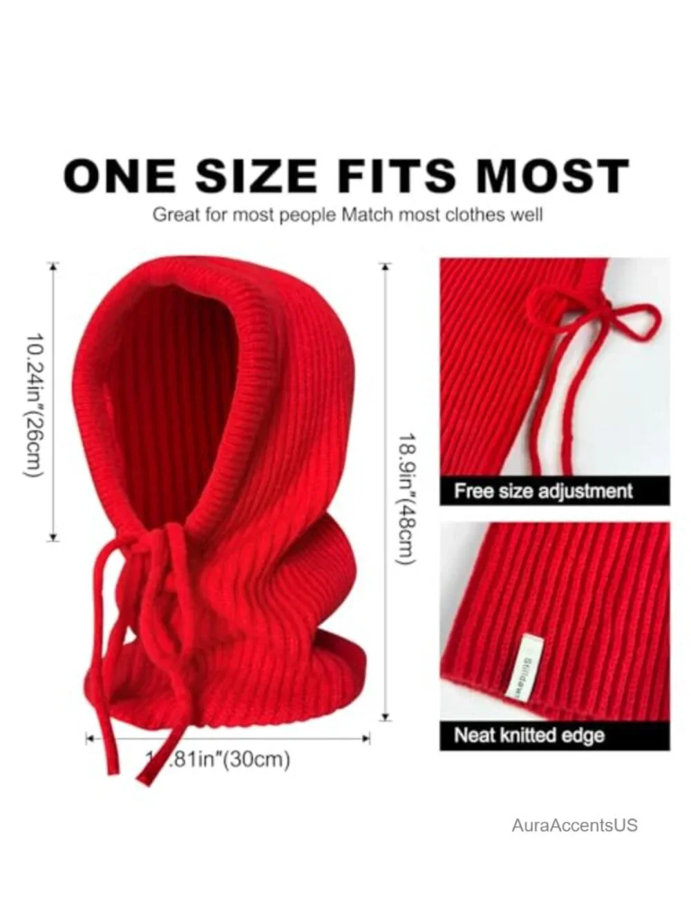 5-in-1 Hooded Scarf Balaclava Winter Hat Neck Gaiter Beanie